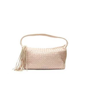 Francesco Biasia Blush Pink Woven Leather Shoulder Bag
